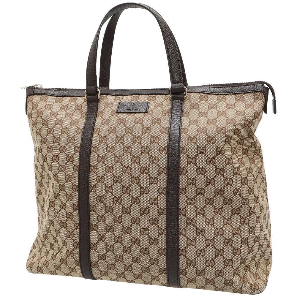 Gucci GG Supreme Canvas Tote Bag Beige Brown